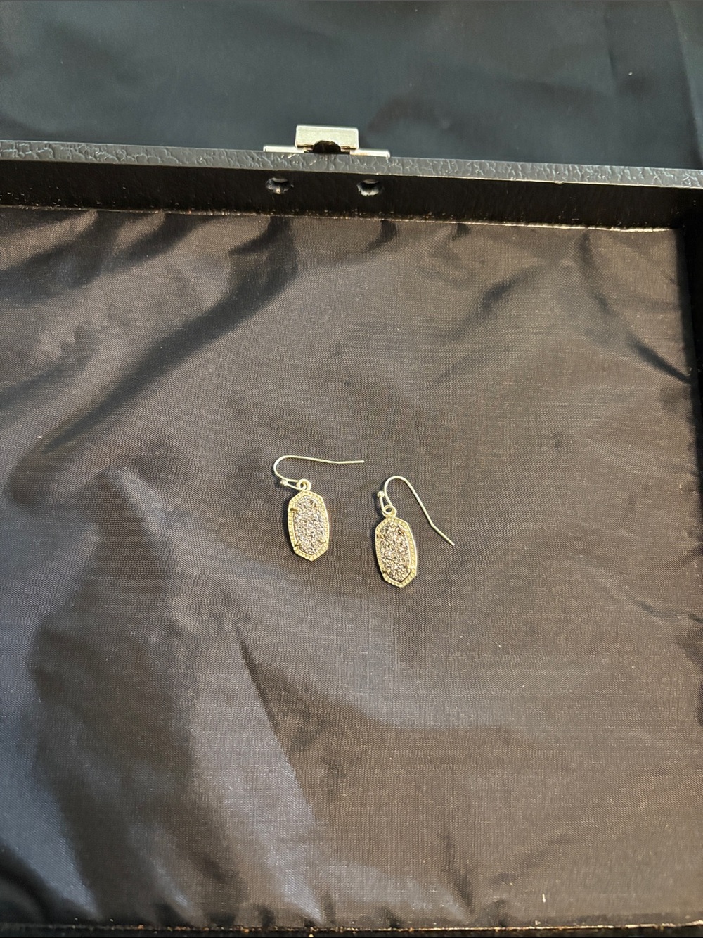 Gold Textured Dangle Earrings